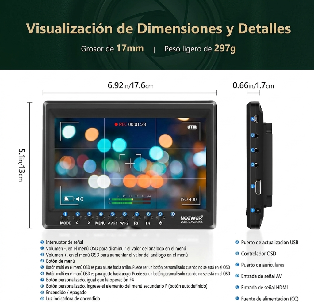 Neewer monitor caracteristicas