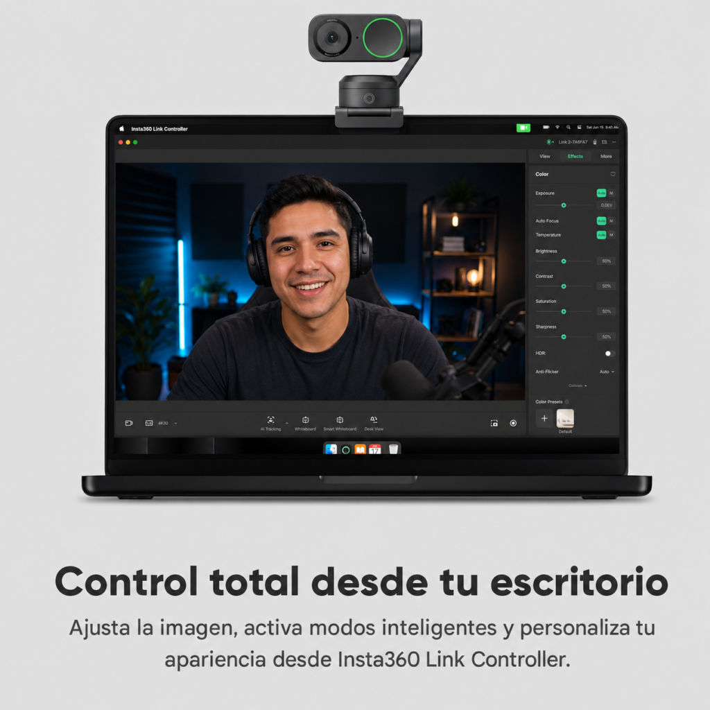 computador con camara web insta360 link 2