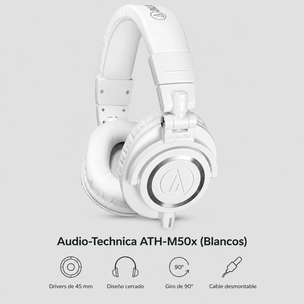 audio technica ath 50X blanco