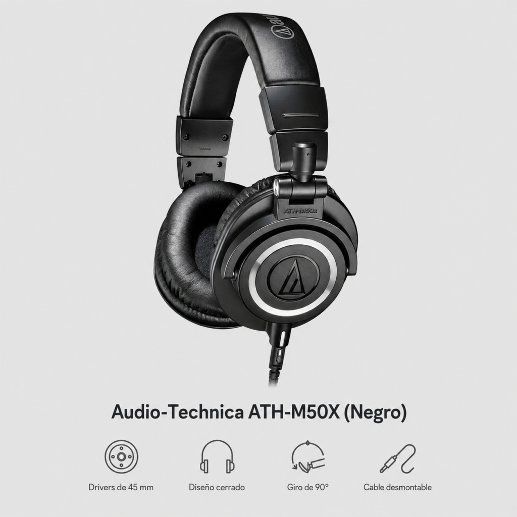 audio technica ath 50X negro