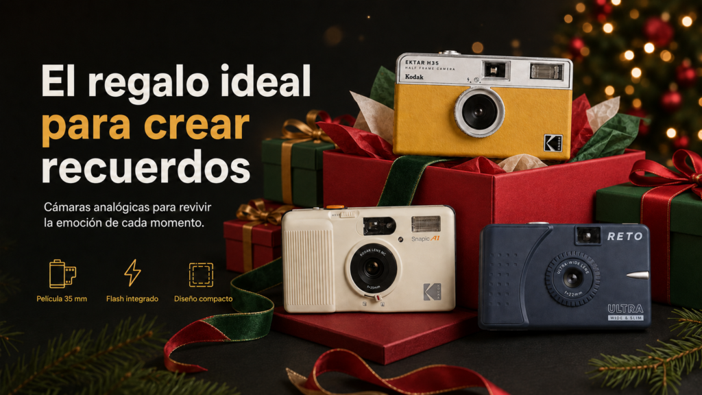 cajas navidena con camaras de rollo kodak