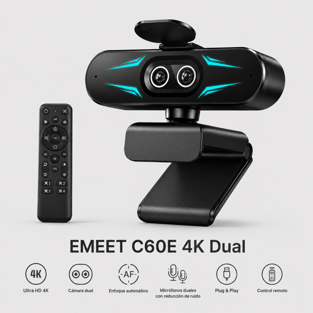 camara EMEET C60E 4K Dual caracteristicas principales
