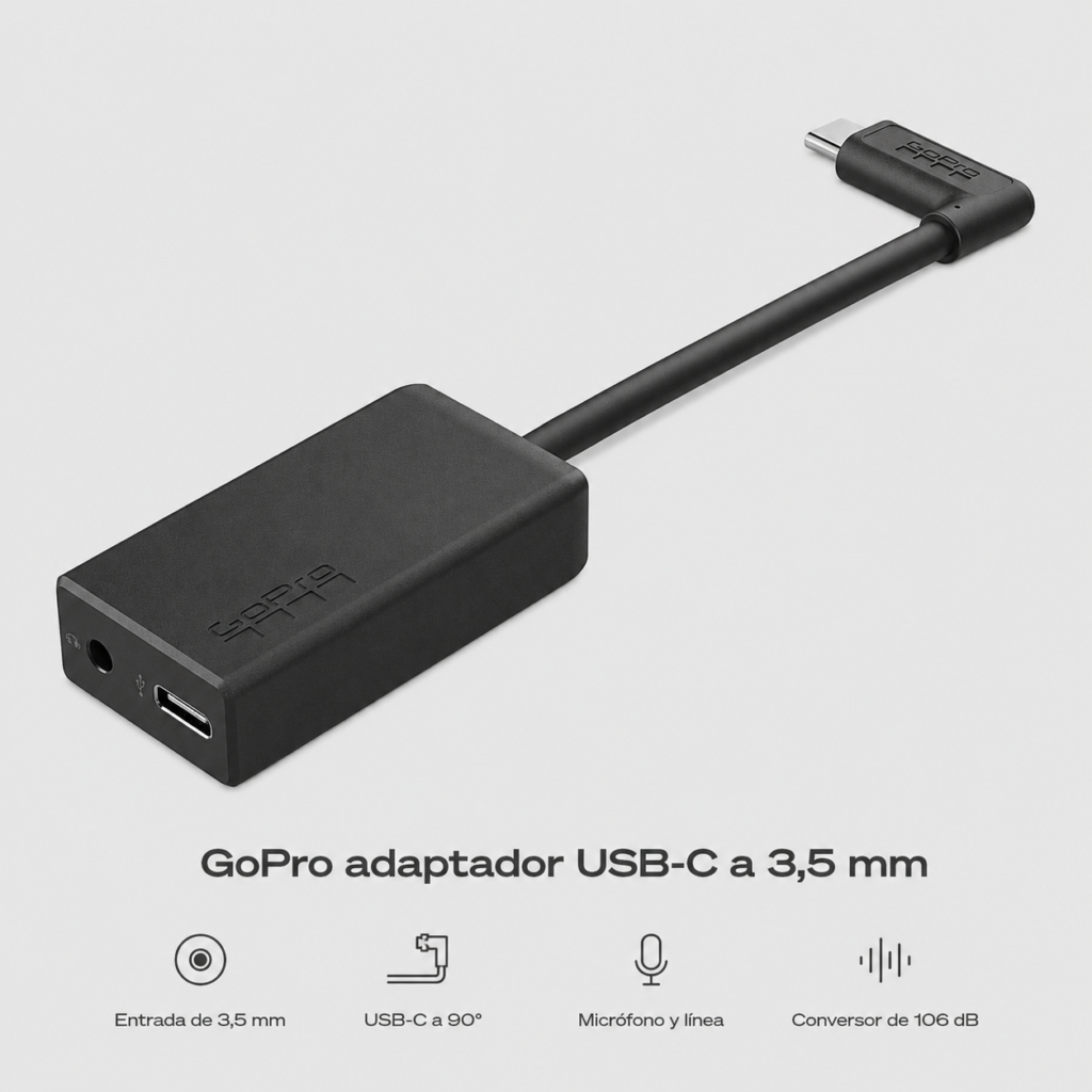 gopro adaptador usb c 3.5mm