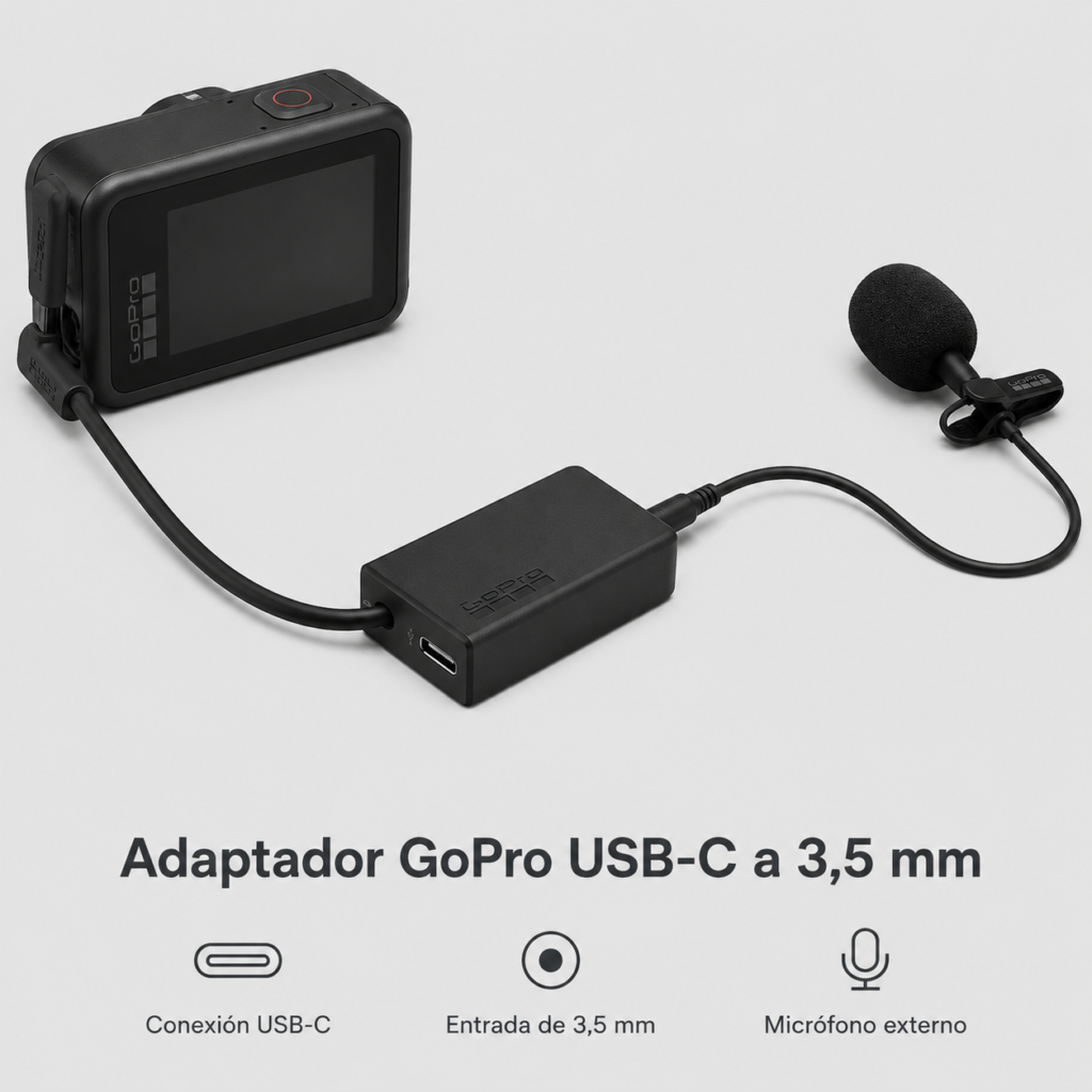 gopro adaptador usb c 3.5mm microfono