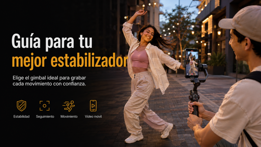 joven bailando grabada por con un estabilizador