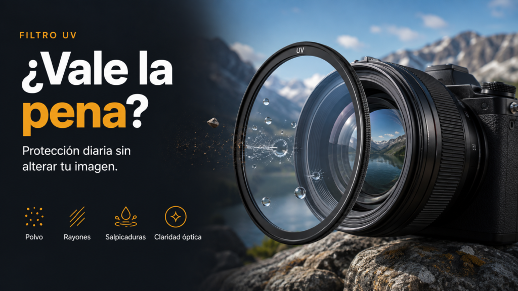 lente de camara con filtro uv