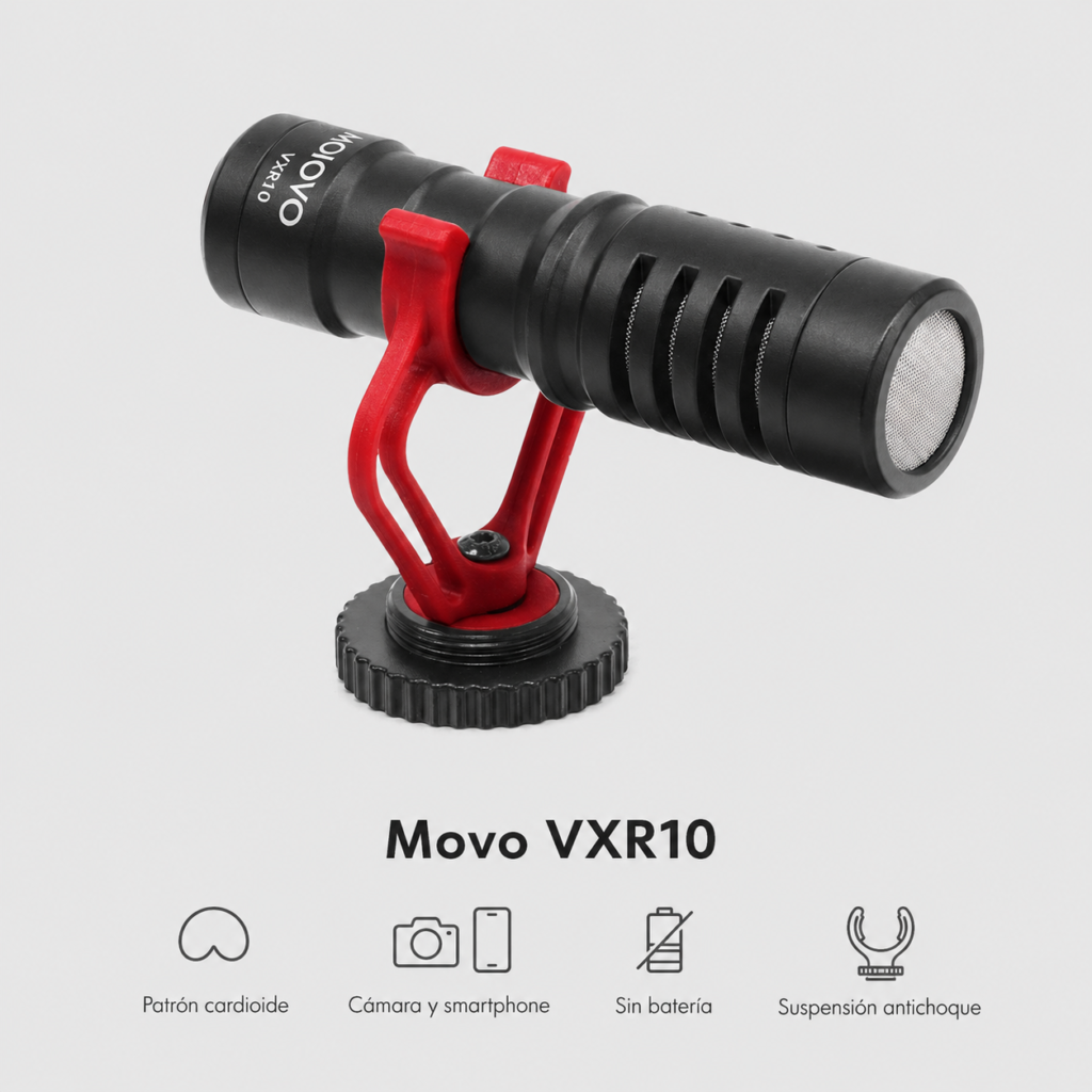 movo vxr10 microfono shotgun para camara
