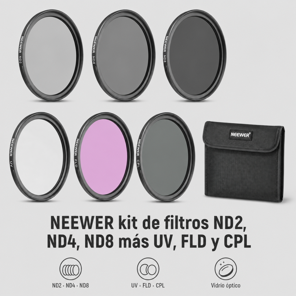 neewer kit filtros nd2 nd4 nd8