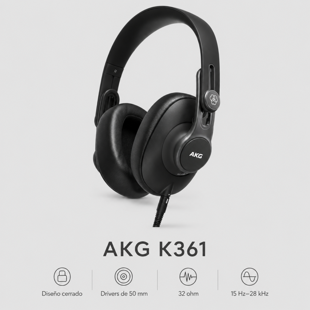 AKG K361 audifonos diseno cerrado