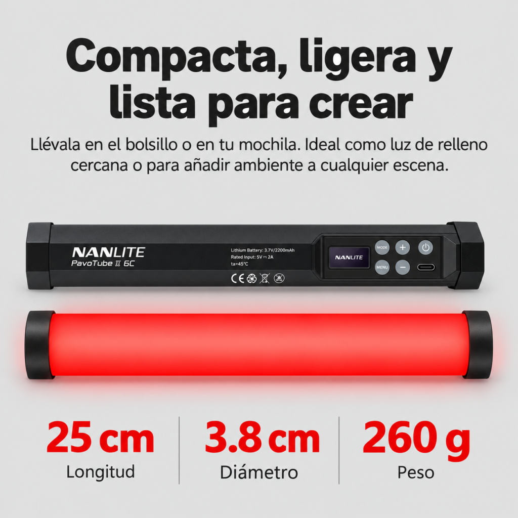 Nanlite PavoTube II 6C tubo luz led