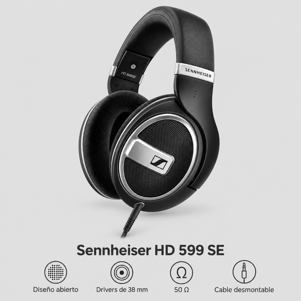 Sennheiser HD 599 audifonos para podcast color negros