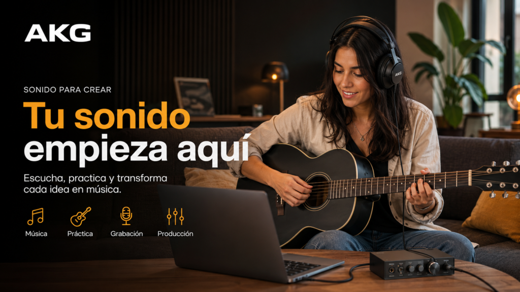 AKG K361: la reseña del audífono cerrado con el driver más grande del catálogo 2 mujer joven con su guitarra y audifonos akg