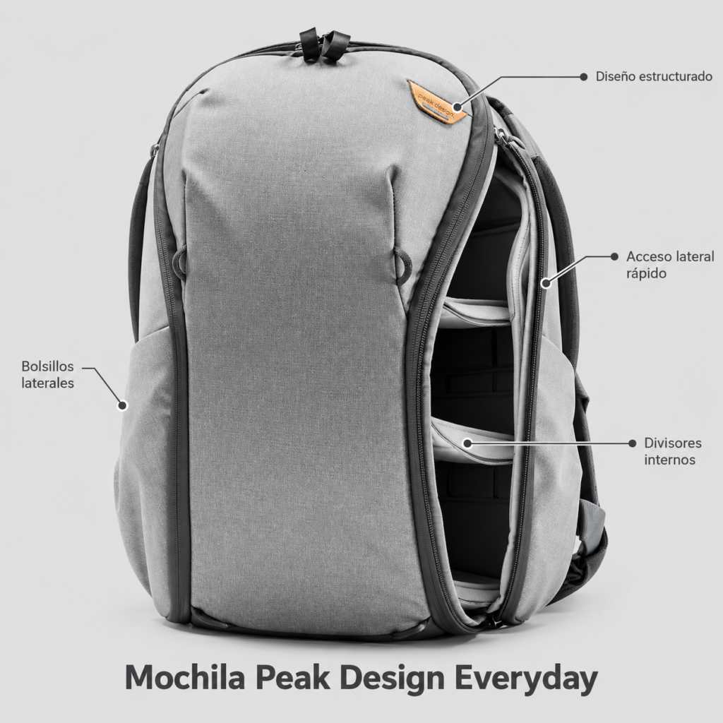 Mochila Peak Design Everyday gris claro