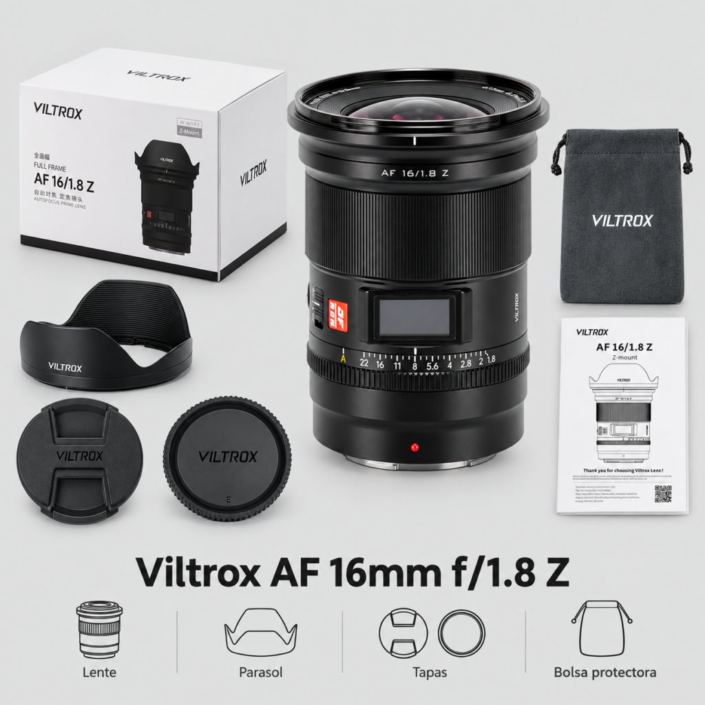 Viltrox AF 16mm f 1.8 Z completo