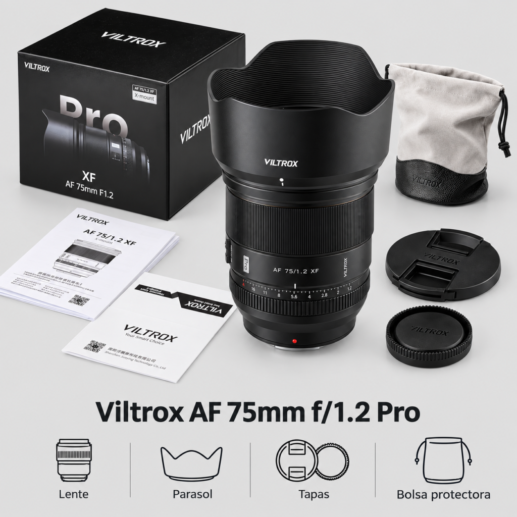 Viltrox AF 75mm f 1.2 Pro completo